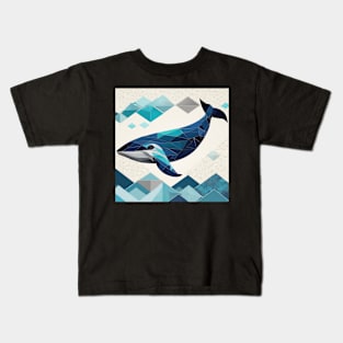 Geometric Whale Art Kids T-Shirt